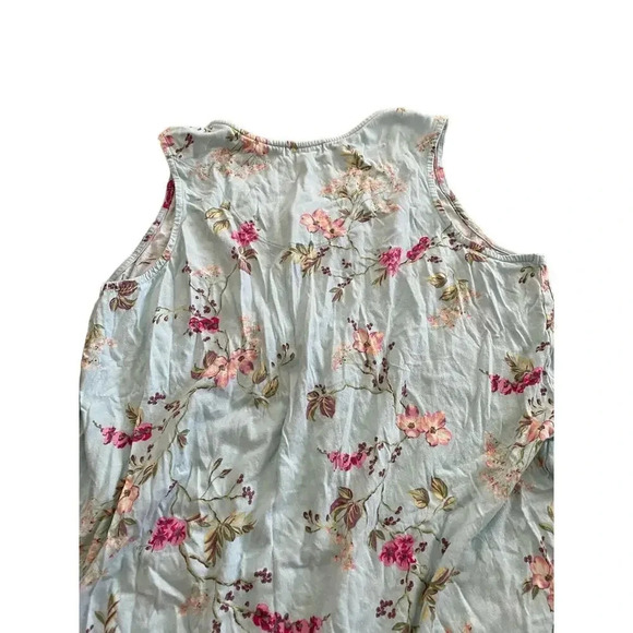 Miss Elaine Women's Multicolor Sleeveless Crew Neck Floral Top Size Large - Picture 6 of 7